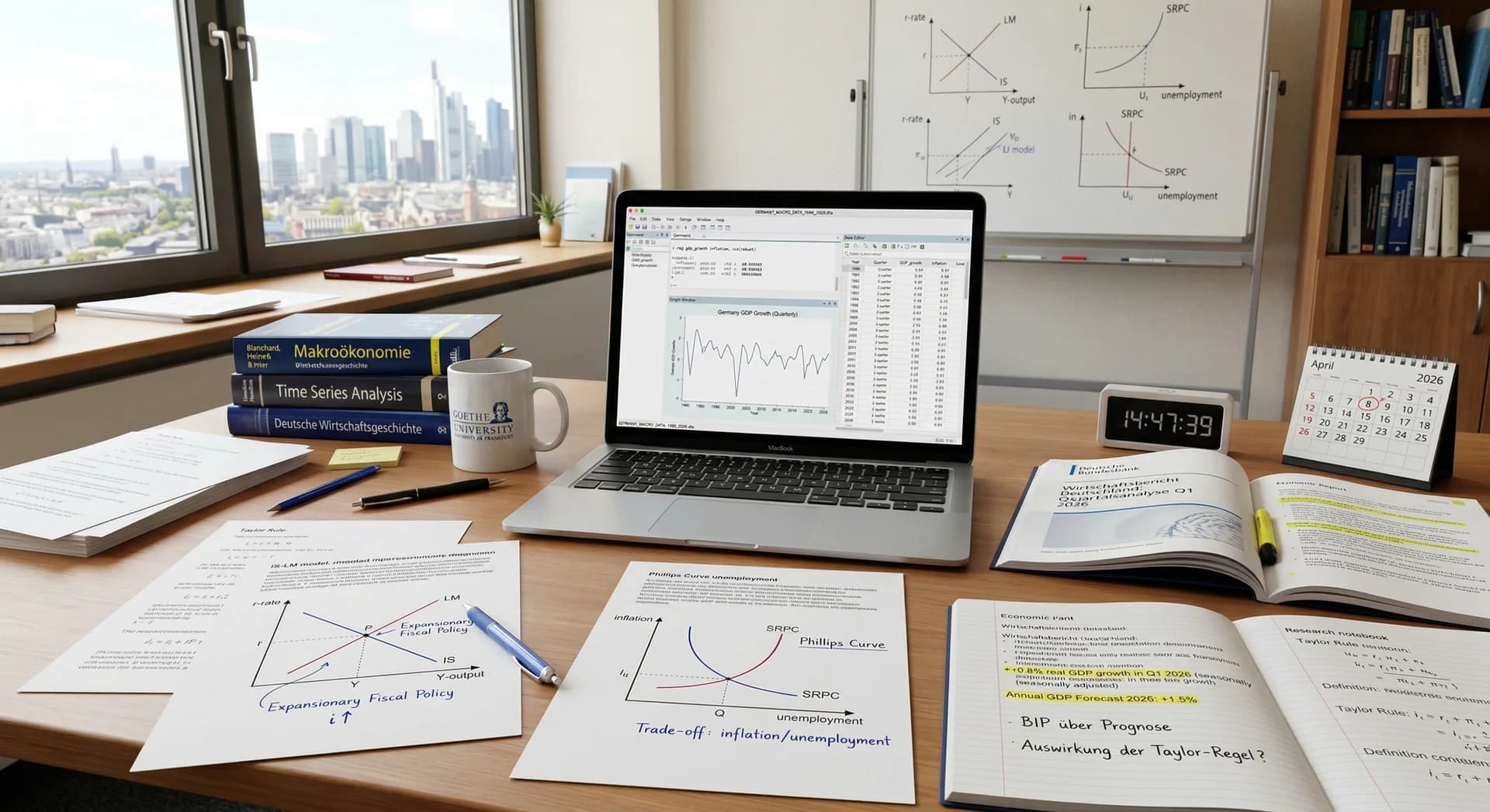 VWL-Seminararbeit mit IS-LM-Modell, Stata-Zeitreihenanalyse und Wirtschaftsdaten