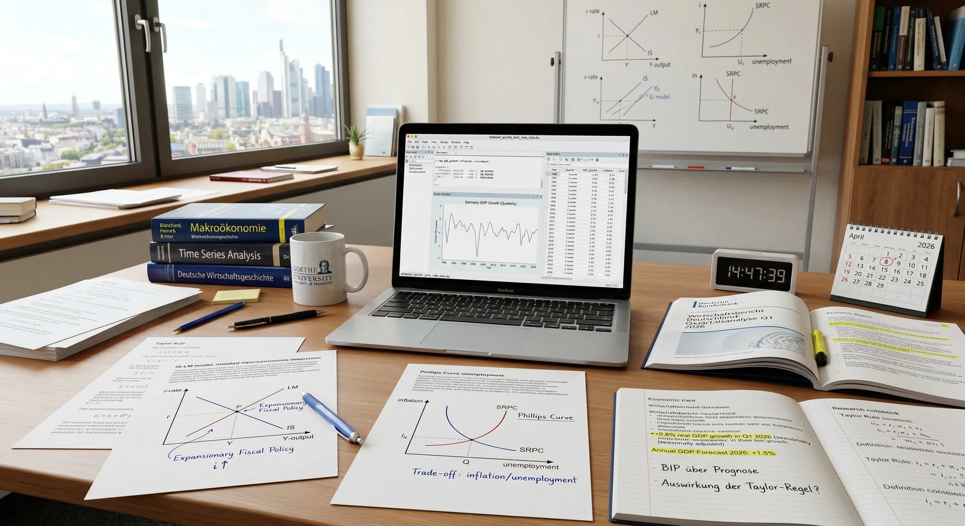 VWL-Seminararbeit mit IS-LM-Modell, Stata-Zeitreihenanalyse und Wirtschaftsdaten