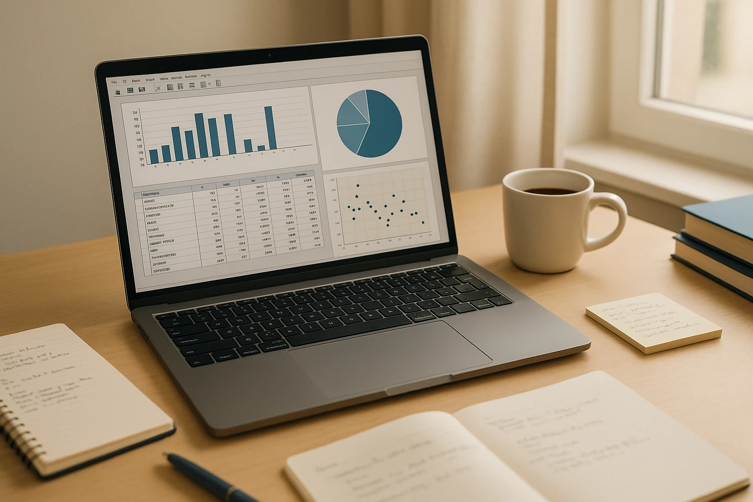 Laptop mit geöffneter SPSS-Statistiksoftware
