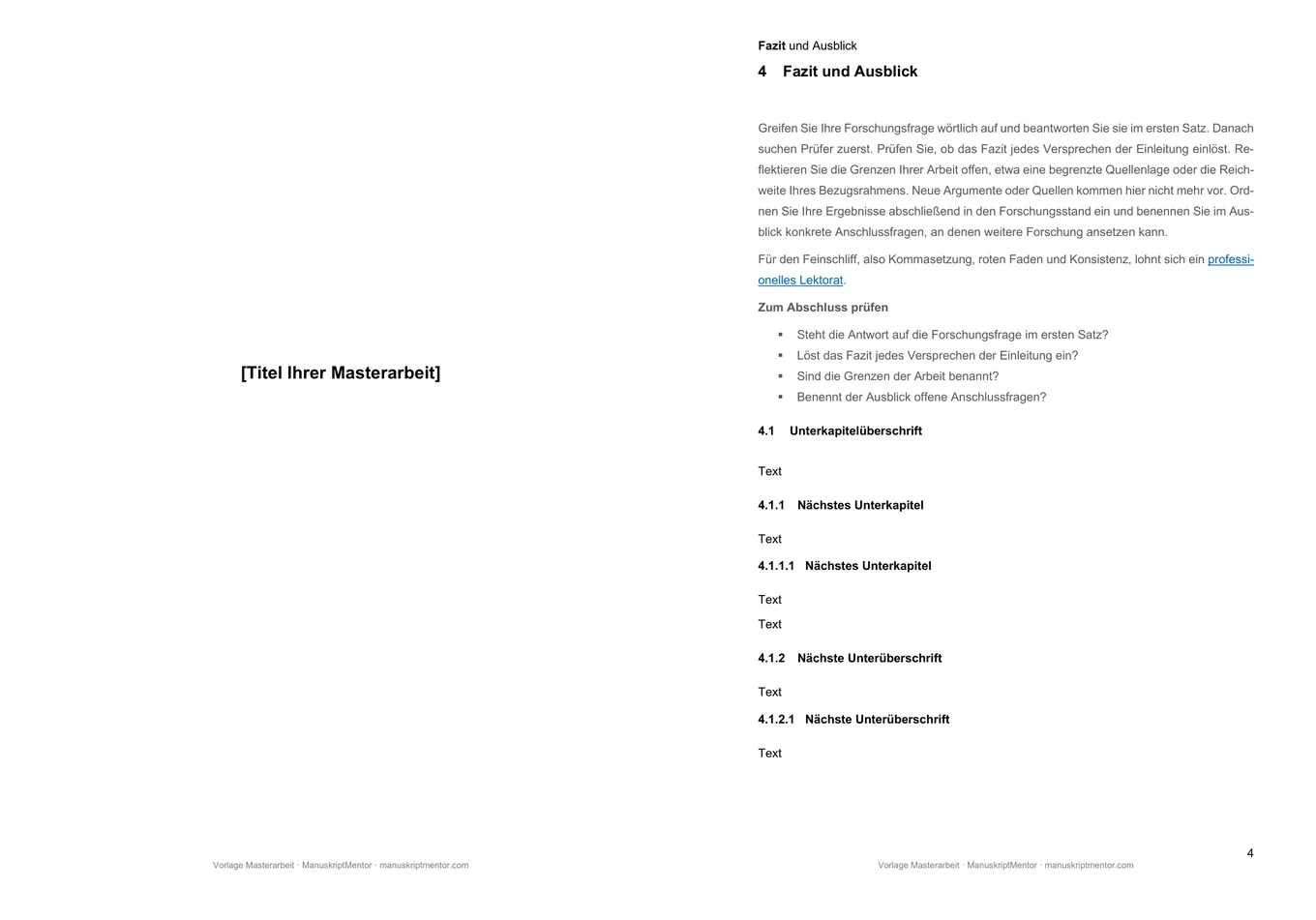Vorschau der Masterarbeit-Vorlage